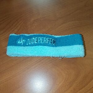 DUDE PERFECT Terry Cloth Headbands Sweatbands Two Tone Turquoise